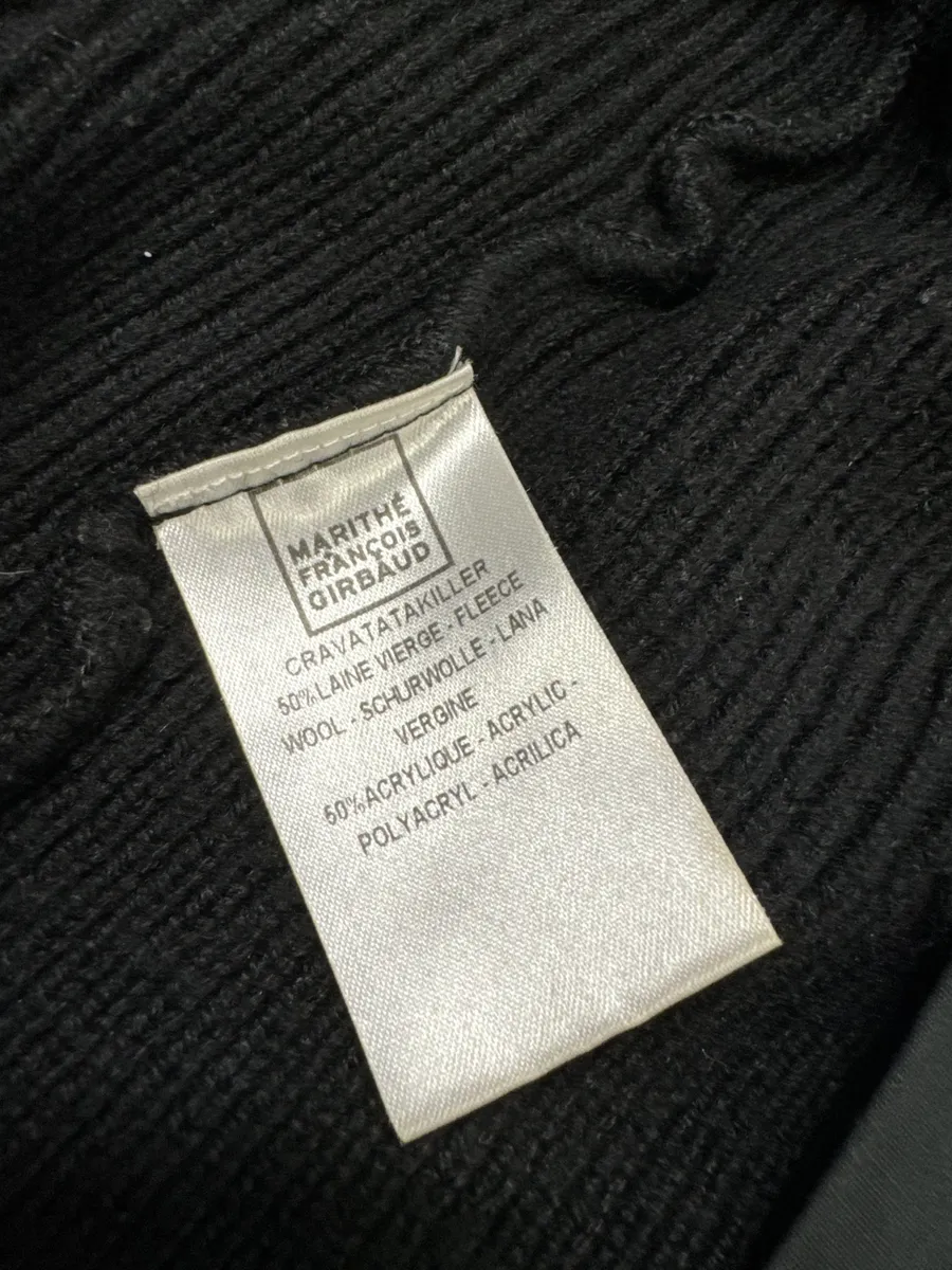 2000s Marithé + François Girbaud Tactical Wool Black Zip-up Cardigan - Image 10