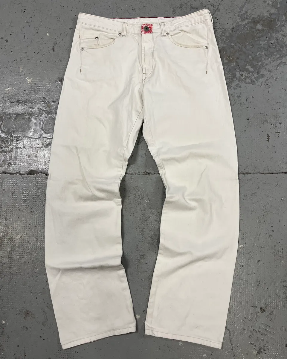 2000s Marithé + François Girbaud White Straight Denim Pants