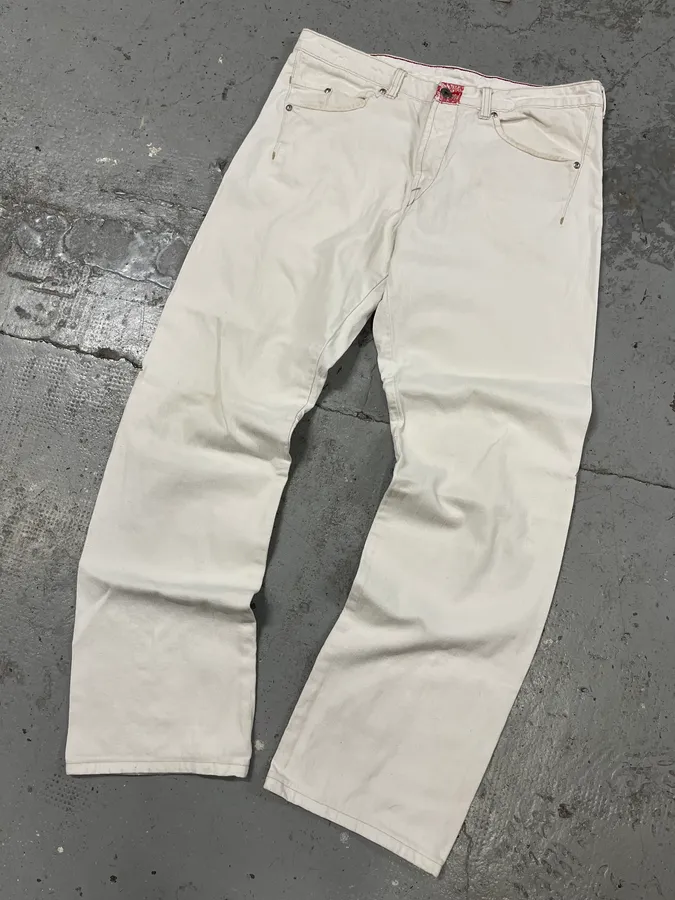 2000s Marithé + François Girbaud White Straight Denim Pants - Image 5