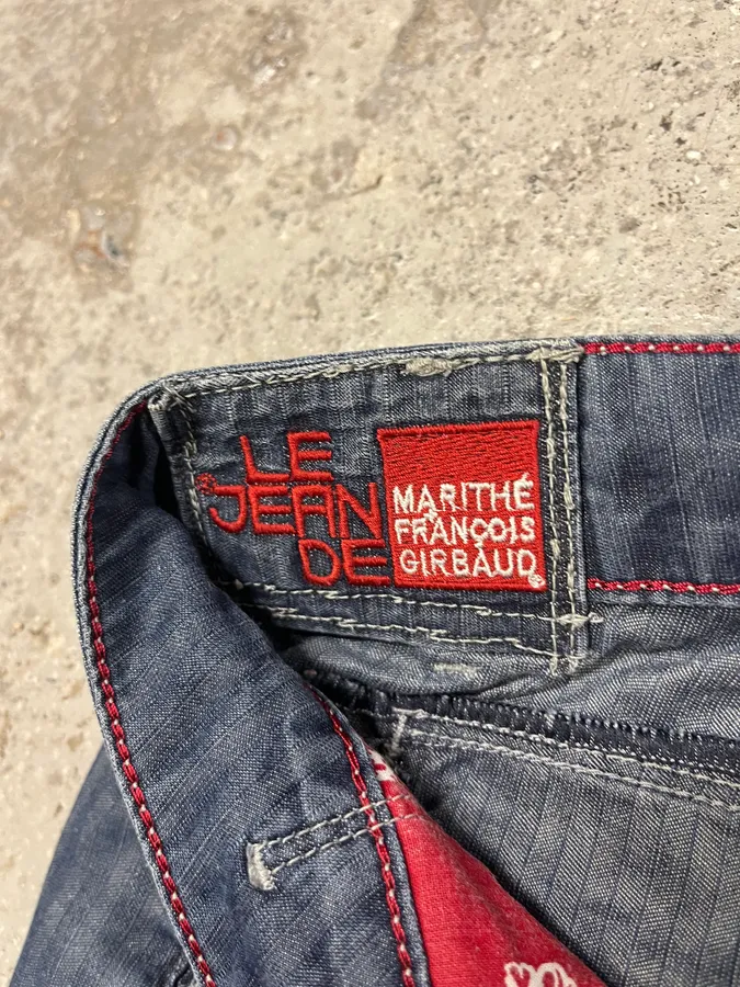2000s Marithé + François Girbaud Wide Denim Jeans - Image 11