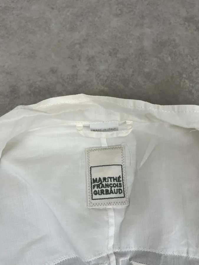 2000s Marithé et François Girbaud White Cargo Pocket Jacket - Image 14
