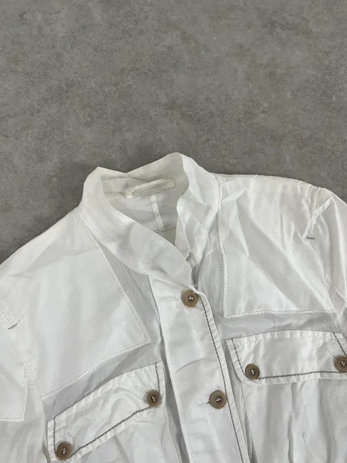 2000s Marithé et François Girbaud White Cargo Pocket Jacket - Image 6