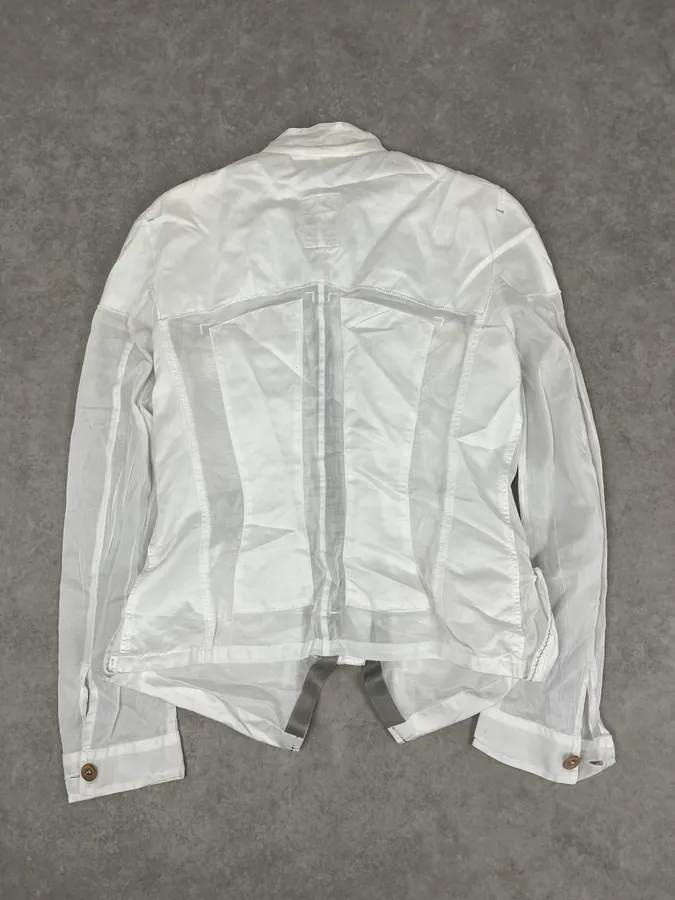 2000s Marithé et François Girbaud White Cargo Pocket Jacket - Image 7