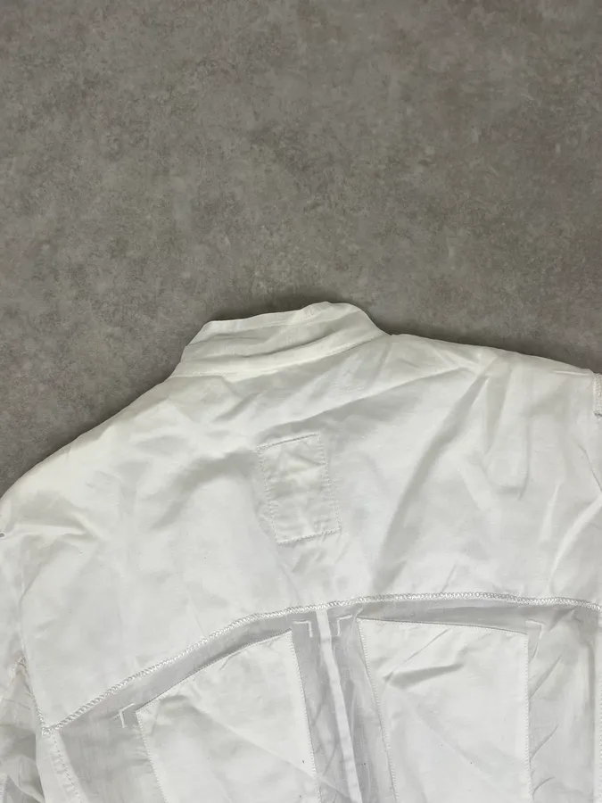 2000s Marithé et François Girbaud White Cargo Pocket Jacket - Image 8