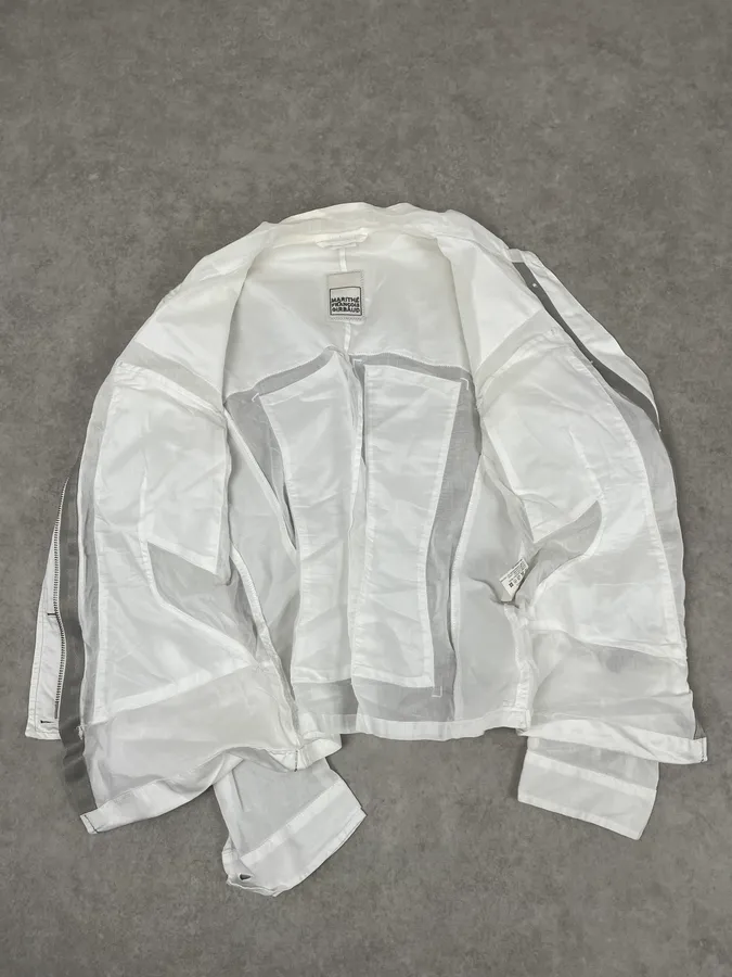 2000s Marithé et François Girbaud White Cargo Pocket Jacket - Image 9