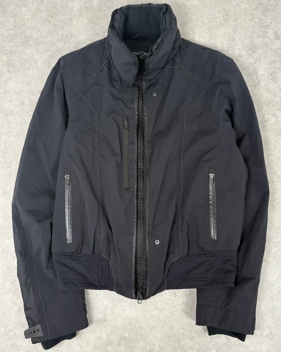2000s Marithé + François Girbaud Active Black Windbreaker Nylon Gothic Jacket