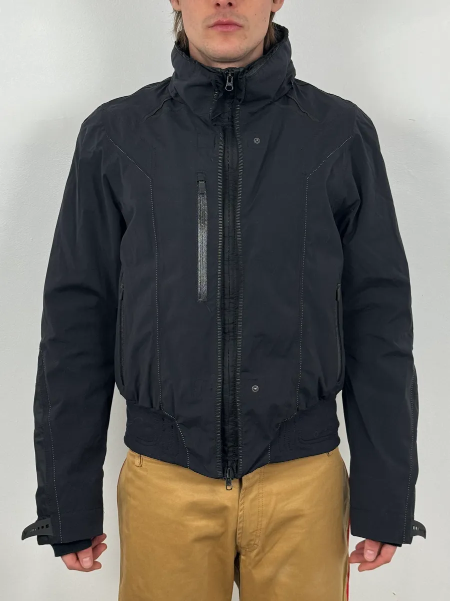 2000s Marithé + François Girbaud Active Black Windbreaker Nylon Gothic Jacket - Image 2