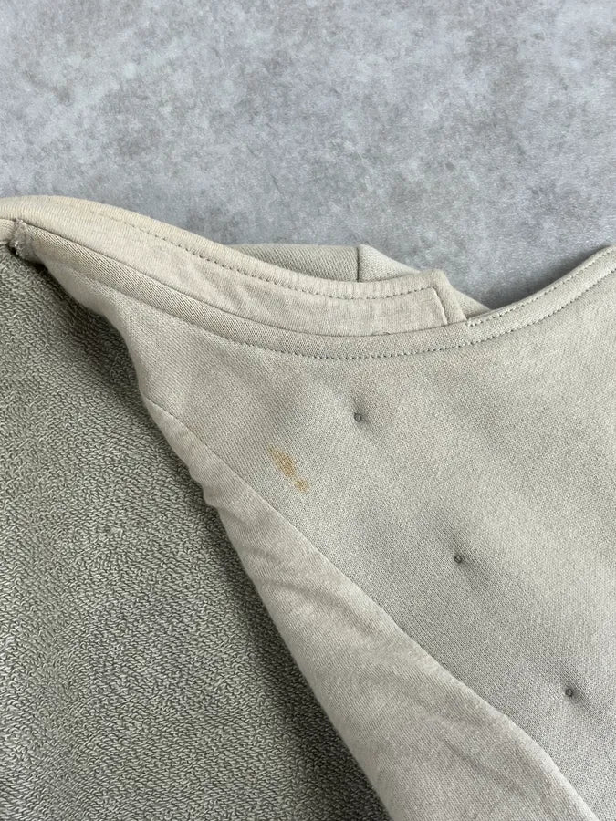 2000s Marithé +François Girbaud Asymmetrical Beige Buttoned Cardigan Jacket - Image 11