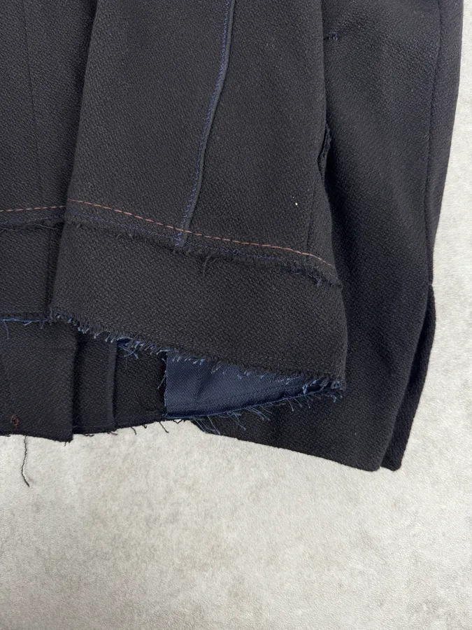 2000s Marithé + François Girbaud Asymmetrical Buttoned Black Officer Jacket - Image 10
