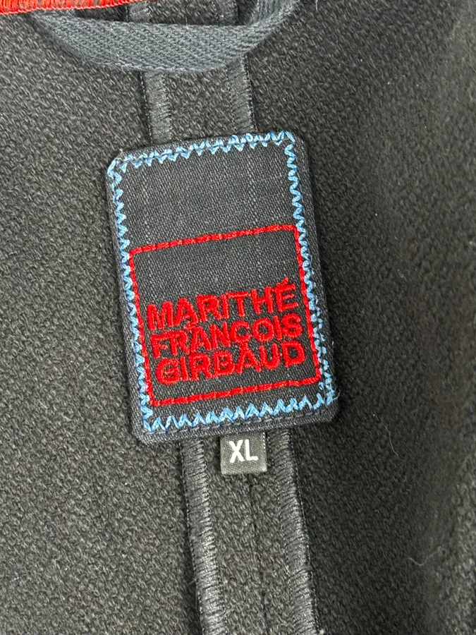 2000s Marithé + François Girbaud Asymmetrical Buttoned Black Officer Jacket - Image 13