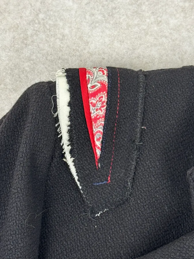 2000s Marithé + François Girbaud Asymmetrical Buttoned Black Officer Jacket - Image 9