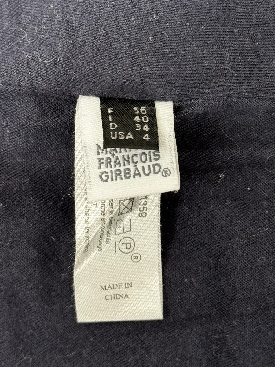 2000s Marithé + François Girbaud Asymmetrical Buttoned Navy Cardigan - Image 11