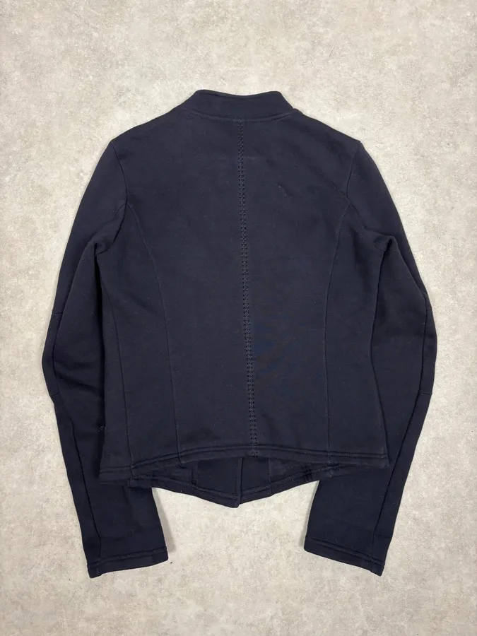 2000s Marithé + François Girbaud Asymmetrical Buttoned Navy Jacket - Image 7