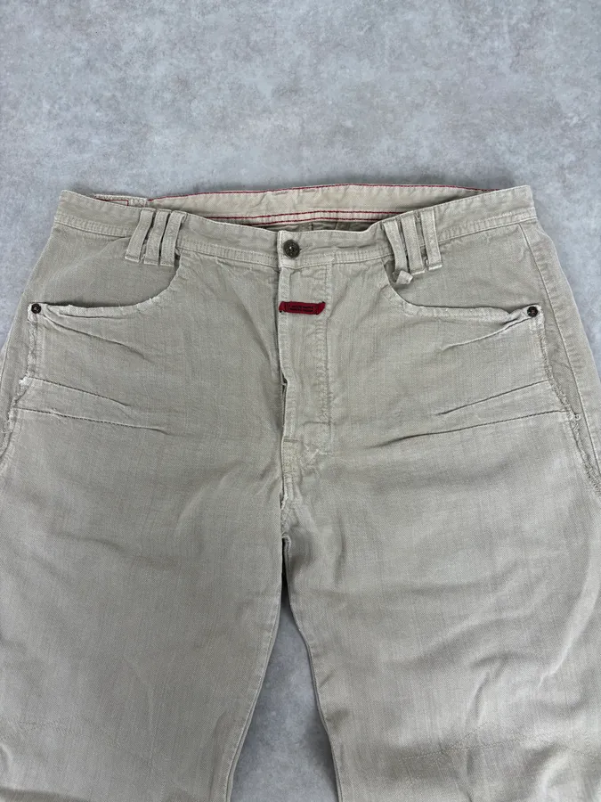 2000s Marithé + François Girbaud Beige Large Cozy Pants - Image 5