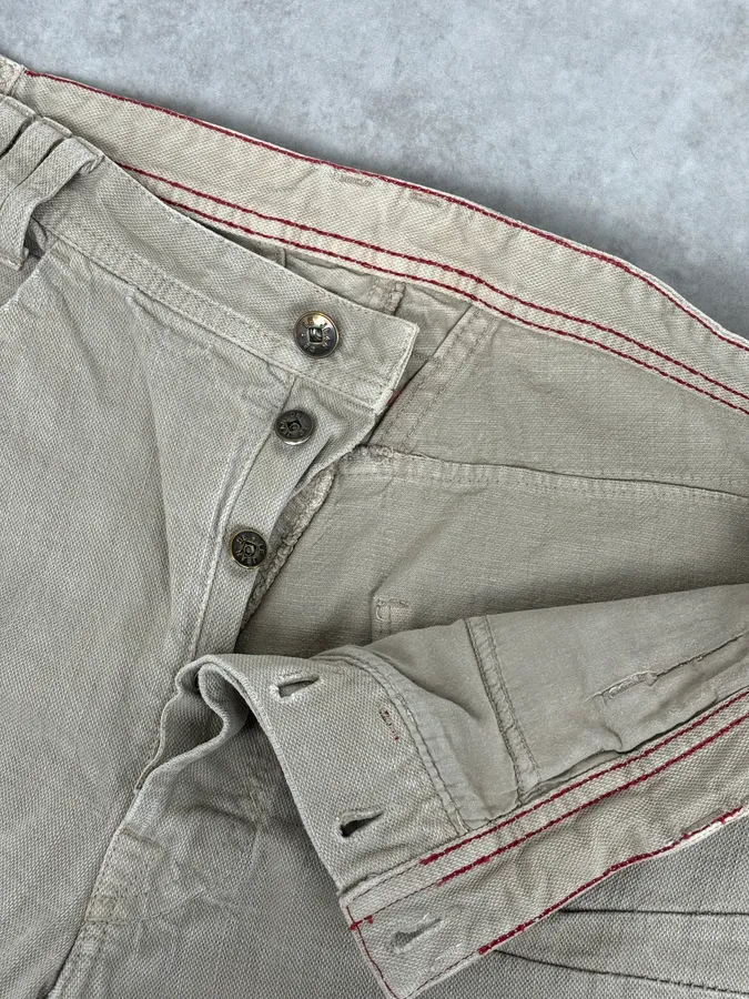 2000s Marithé + François Girbaud Beige Large Cozy Pants - Image 9