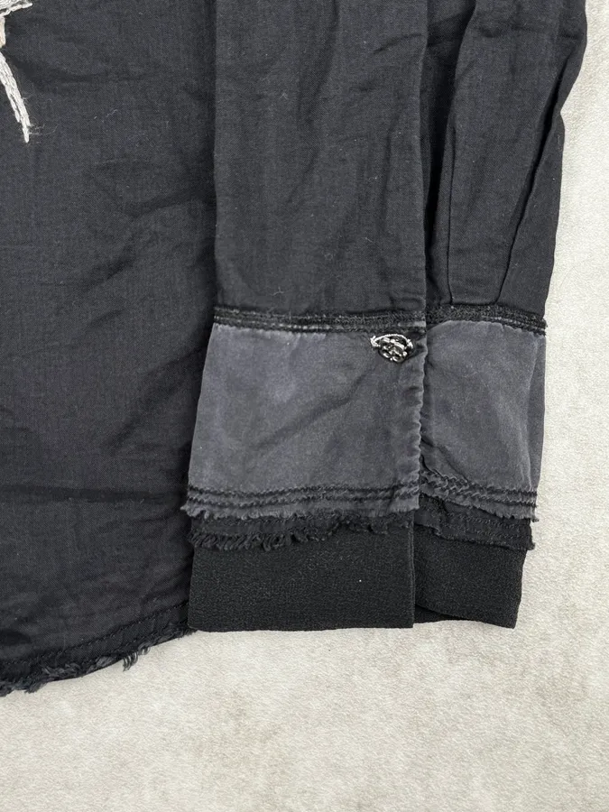 2000s Marithé + François Girbaud Black Embroidered Star Shirt - Image 9