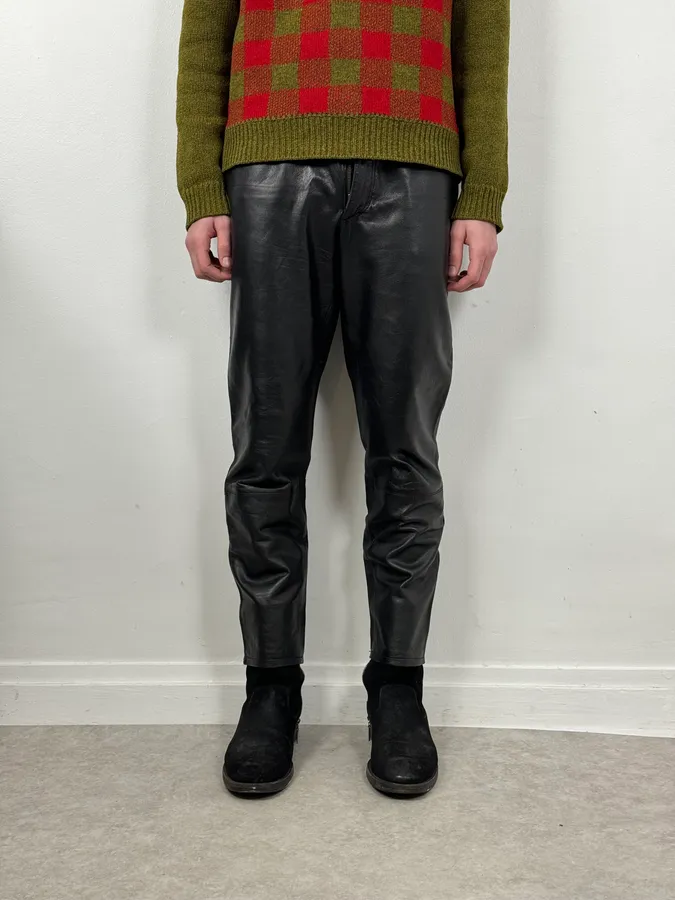 2000s Marithé + François Girbaud Black Leather Pants