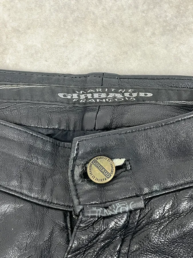 2000s Marithé + François Girbaud Black Leather Pants - Image 10