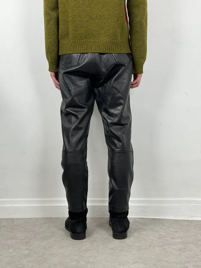 2000s Marithé + François Girbaud Black Leather Pants - Image 3