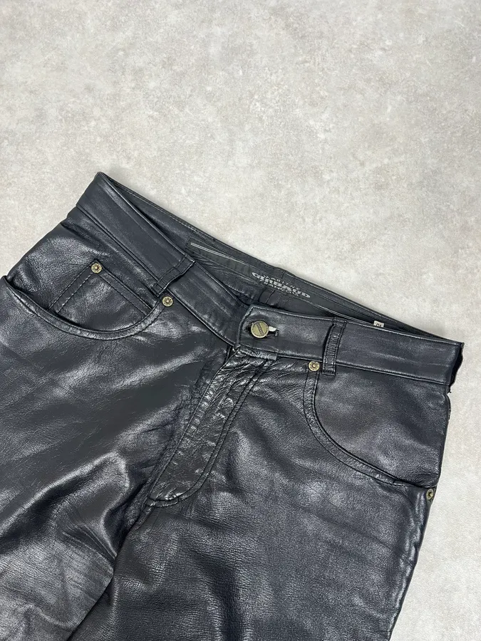 2000s Marithé + François Girbaud Black Leather Pants - Image 5