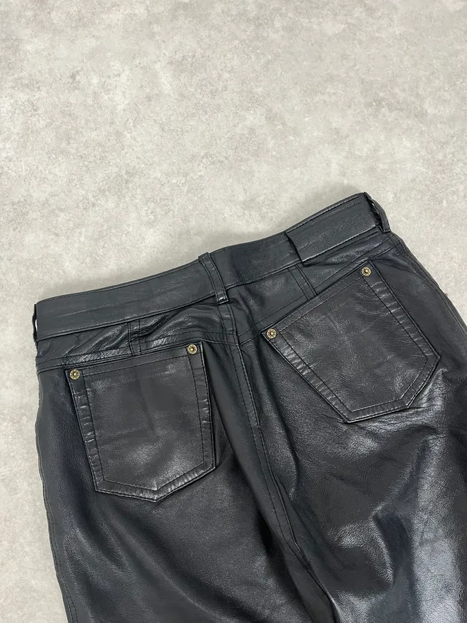 2000s Marithé + François Girbaud Black Leather Pants - Image 8