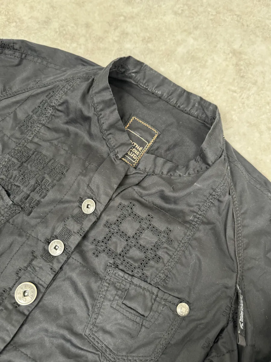 2000s Marithé + François Girbaud Black Signature Buttoned Light Jacket - Image 5