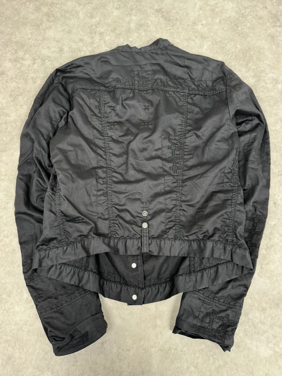 2000s Marithé + François Girbaud Black Signature Buttoned Light Jacket - Image 8