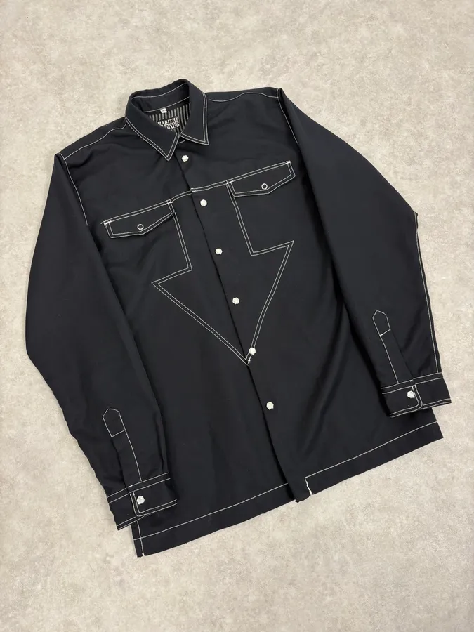 2000s Marithé + François Girbaud Black Signature Overshirt Jacket - Image 4