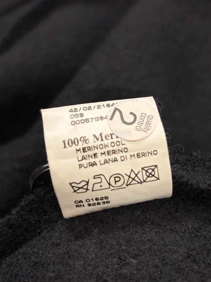 2000s Marithé & François Girbaud Black Wool Contrast Stitch Cardigan - Image 11