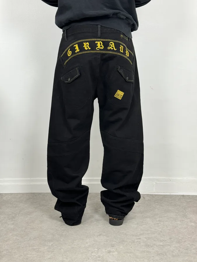 2000s Marithé + François Girbaud Black & Yellow Pants - Image 3