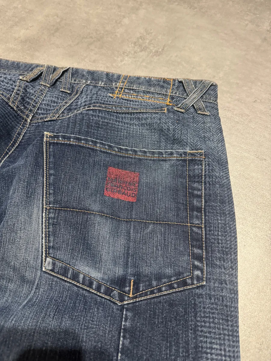 2000s Marithé + François Girbaud Blue British Detailed Denim Cozy Pants - Image 3