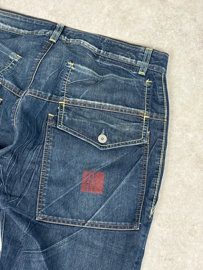 2000s Marithé + François Girbaud Blue Denim Cargo Jeans - Image 8