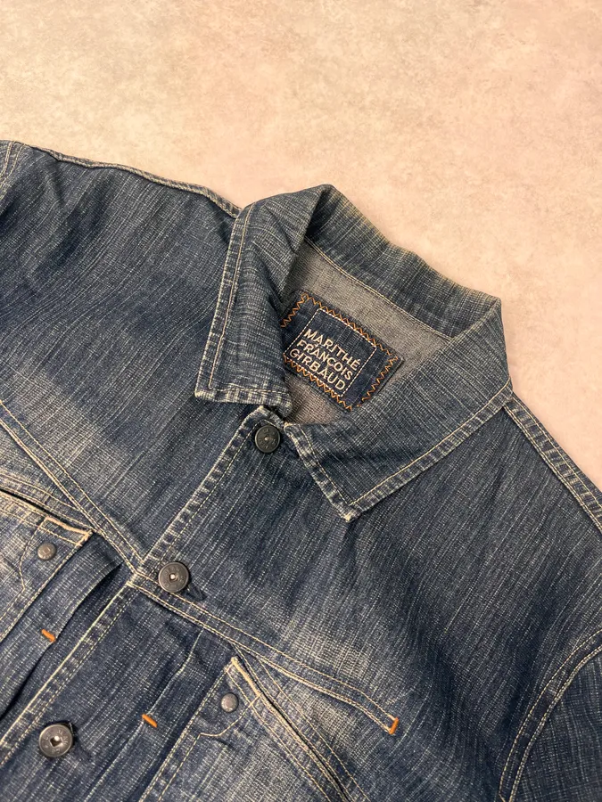 2000s Marithé + François Girbaud Blue Faded Denim Jacket - Image 5