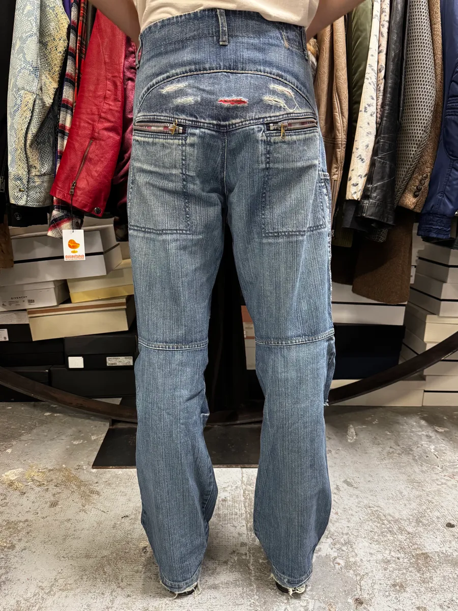 2000s Marithé + François Girbaud Blue Faded Denim Jeans - Image 5