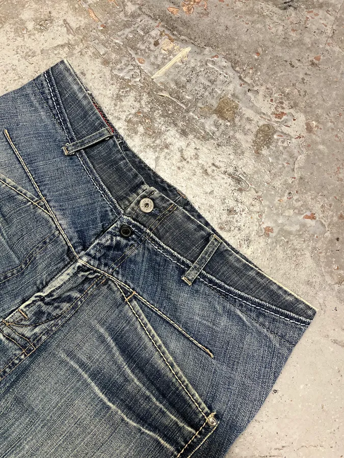 2000s Marithé + François Girbaud Blue Faded Denim Jeans - Image 6
