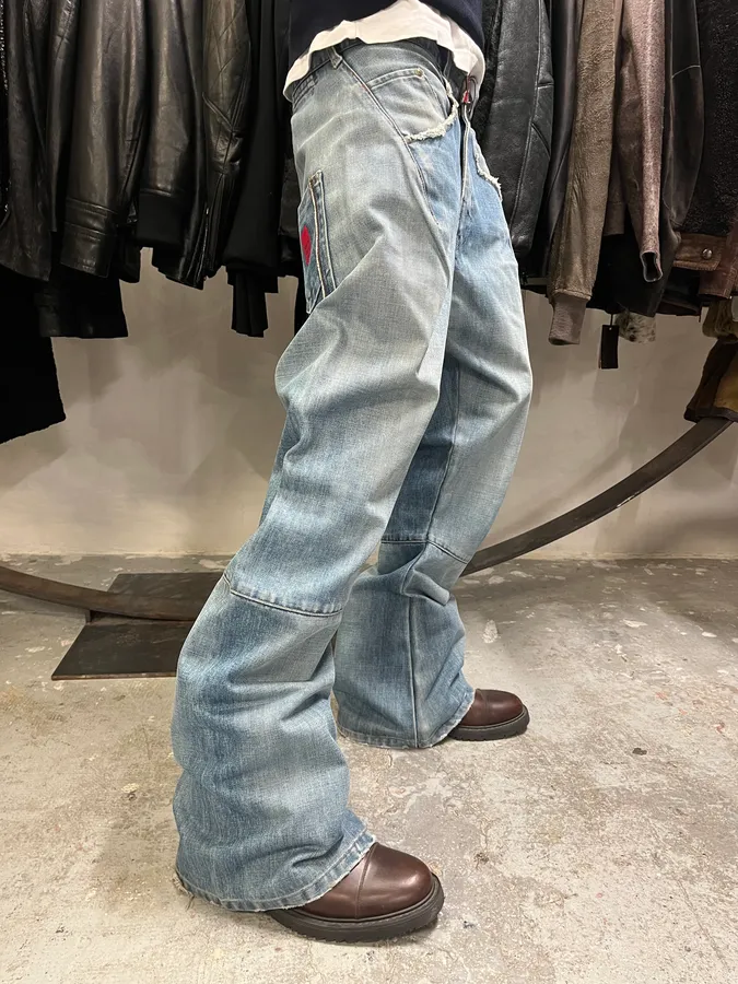 2000s Marithe + Francois Girbaud Blue Faded Jeans - Image 3