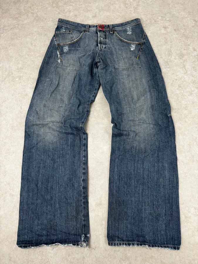 2000s Marithé + François Girbaud Blue Rebel Cozy Denim Jeans - Image 4
