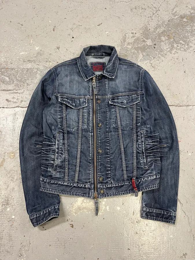 2000s Marithé + François Girbaud Blue Rebel Faded Denim Jacket