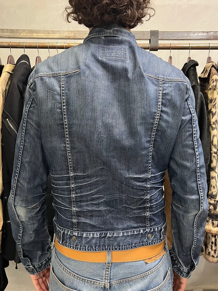 2000s Marithé + François Girbaud Blue Rebel Faded Denim Jacket - Image 3