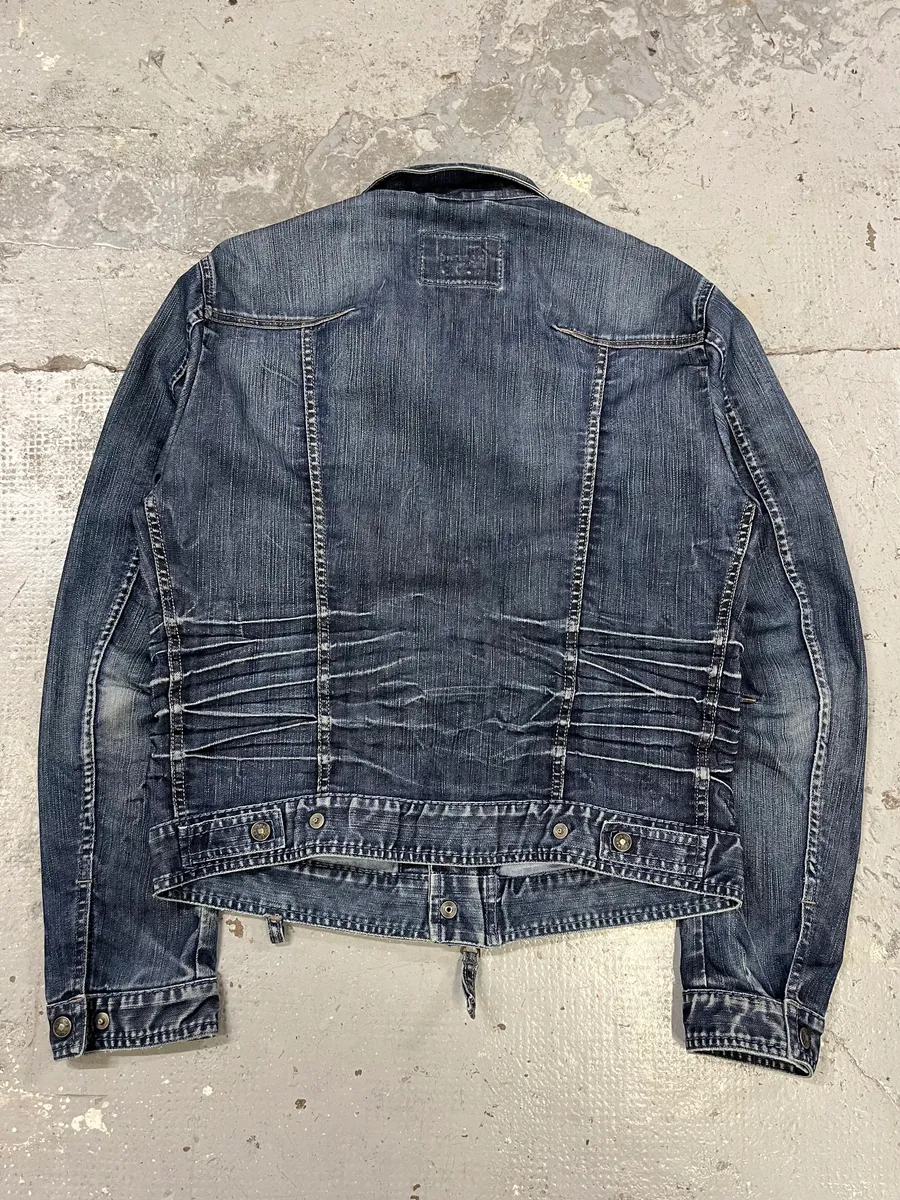 2000s Marithé + François Girbaud Blue Rebel Faded Denim Jacket - Image 9