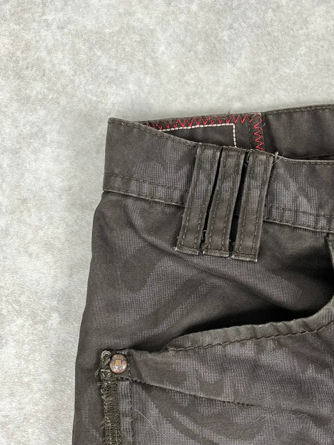 2000s Marithé + François Girbaud Brown Nylon Tattoo Large Pants - Image 10
