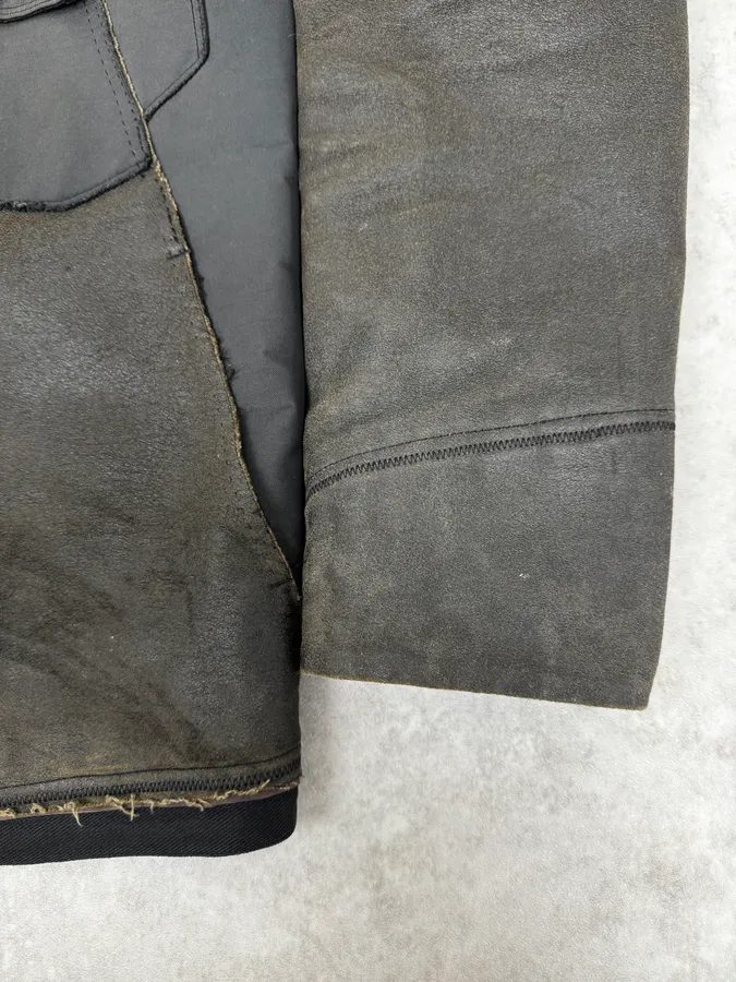 2000s Marithé + François Girbaud Brown Vegan Leather Eroded Jacket - Image 9