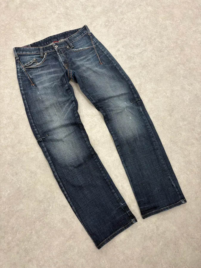 2000s Marithé + François Girbaud Cross Stich Distressed Denim Jeans - Image 5