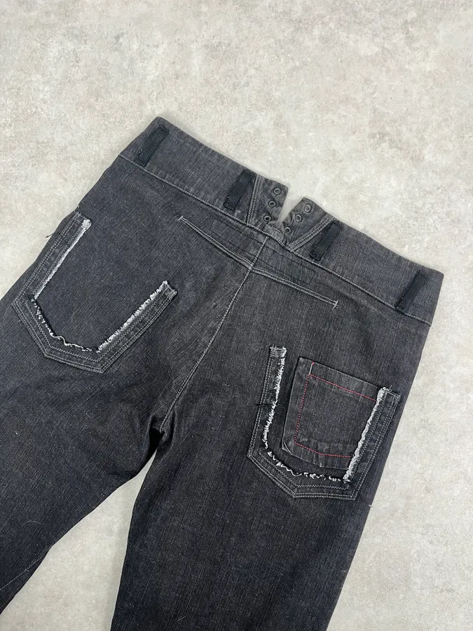 2000s Marithé + François Girbaud Dark Grey Avant-Garde Flared Denim Jeans - Image 8