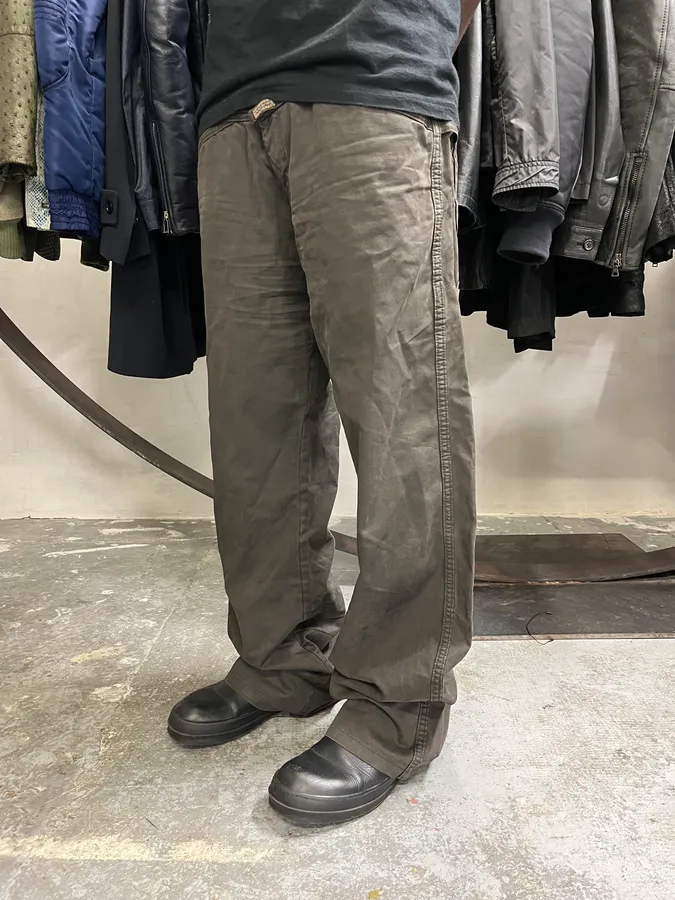 2000s Marithé + François Girbaud Dark Olive Large Cozy Pants - Image 3