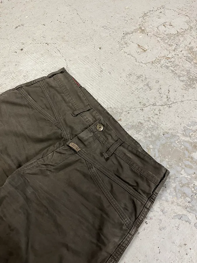 2000s Marithé + François Girbaud Dark Olive Large Cozy Pants - Image 6