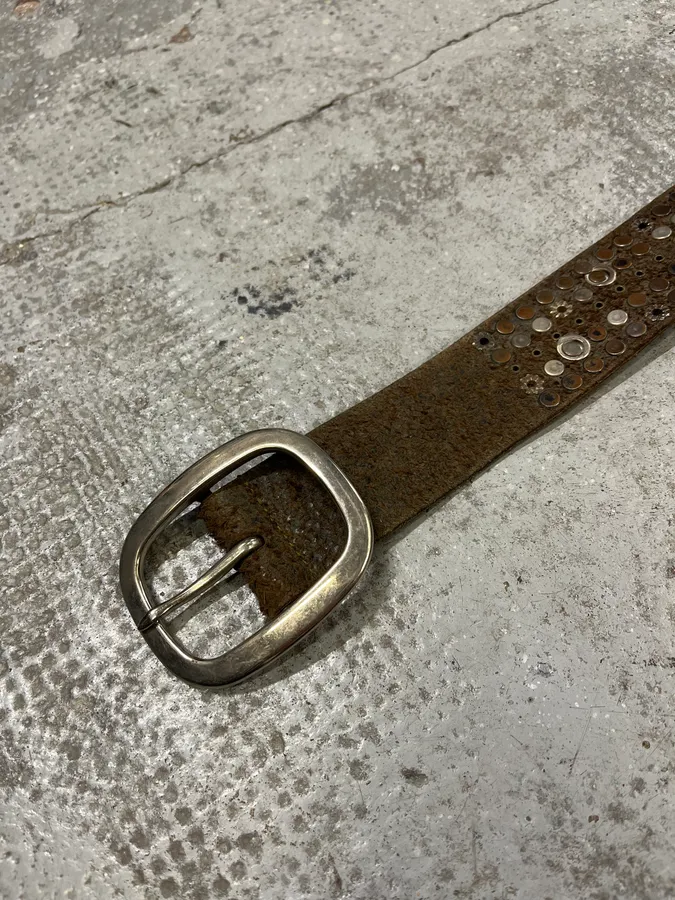 2000s Marithé + François Girbaud Embellished Leather Belt - Image 6