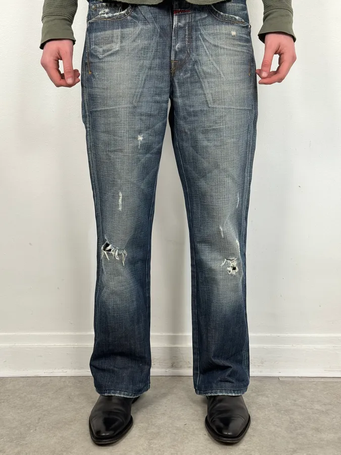 2000s Marithé + François Girbaud Faded Blue Relaxed Denim Jeans - Image 2