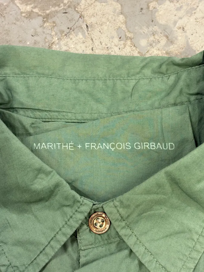 2000s Marithé + François Girbaud Green Embroidered Shirt - Image 7