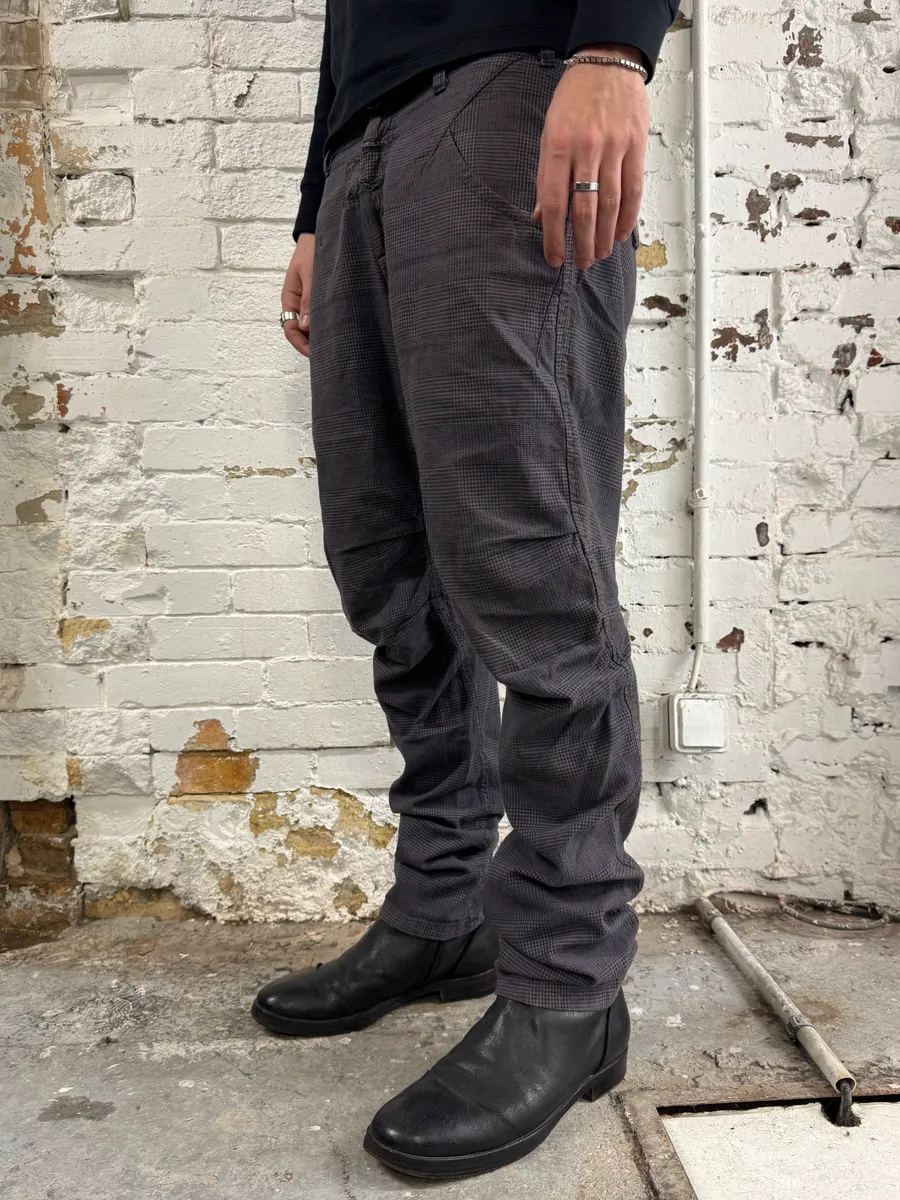 2000s Marithé + François Girbaud Grey Checkered Cozy Pants